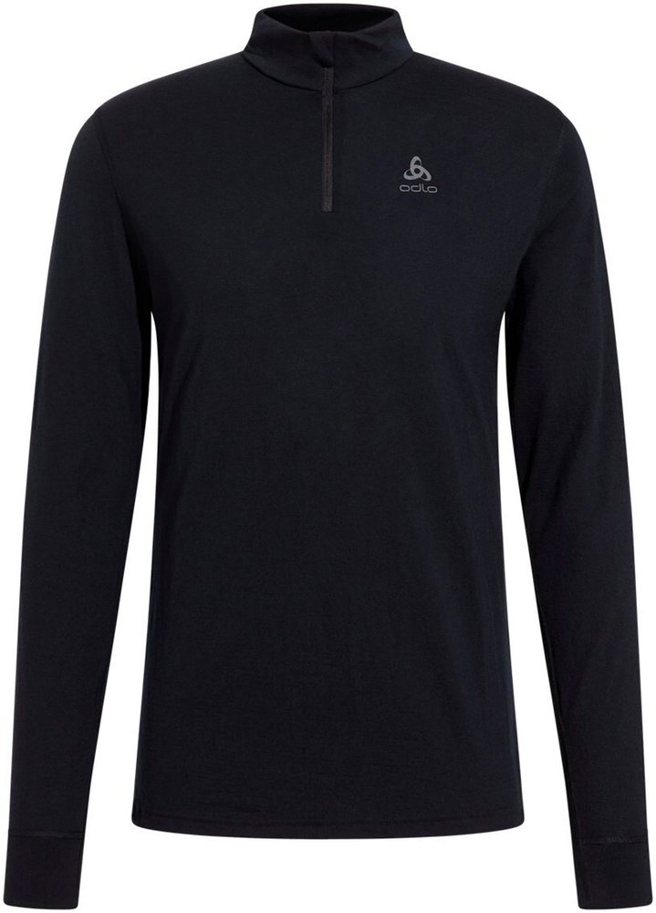 OdloBlTopTurtleNeckLSHalf-ZipMerino2111502Black-L