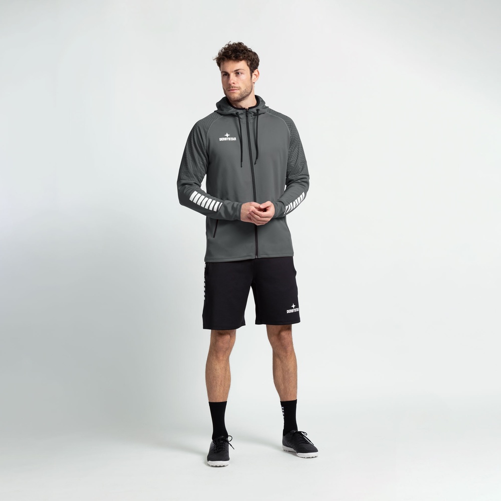 DerbystarTrainingsjackeKapuzenjackePrimoV24612042GrauWeiss-S