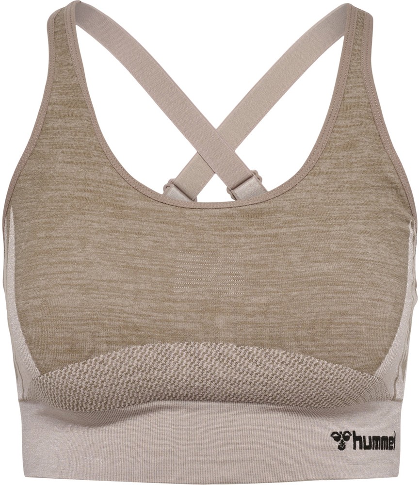 HummelDamenSportTopHmlcleaSeamlessSportsTopChateauGrayDriftwoodMelange-L