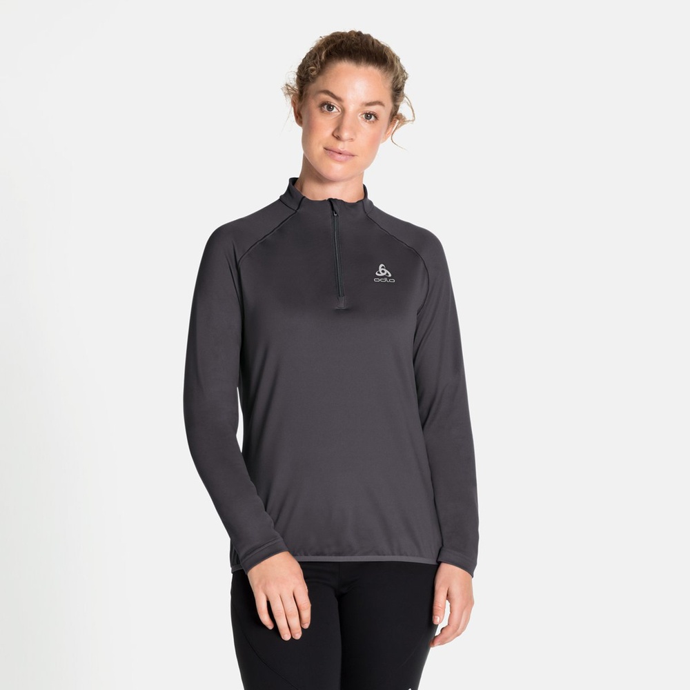 OdloDamenMidLayer12ZipBerraLight541791Black-L