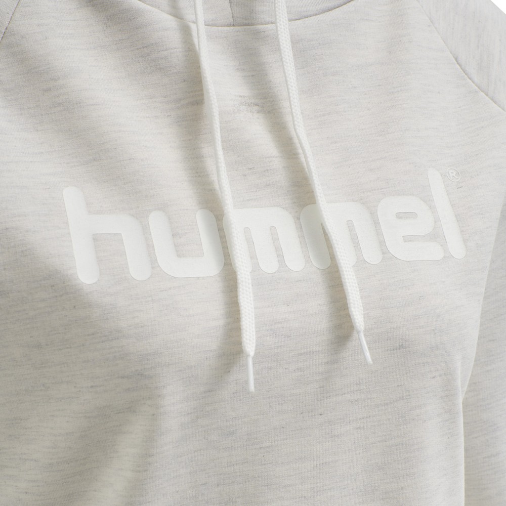 HummelDamenHoodieHmlgoCottonLogoHoodieWomanEgretMelange-XXL