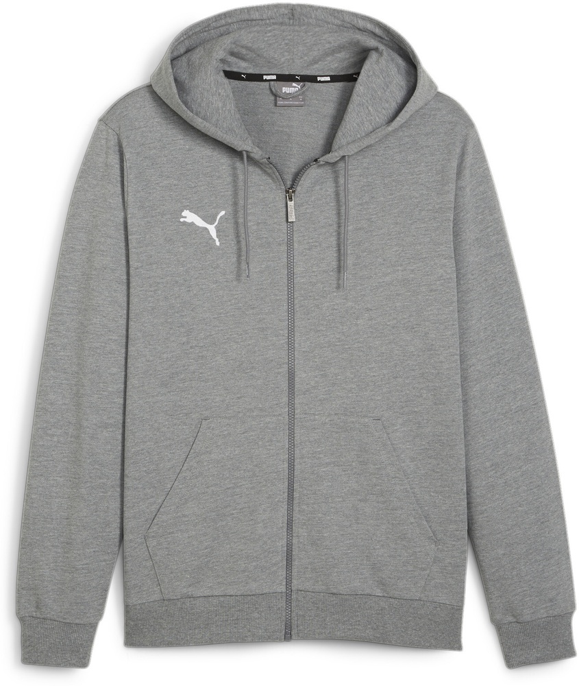 PumaHoodieTeamGoalCasuaLongsleeveHoodedJacket658595MediumGrayHeather-PumaWhite-XS