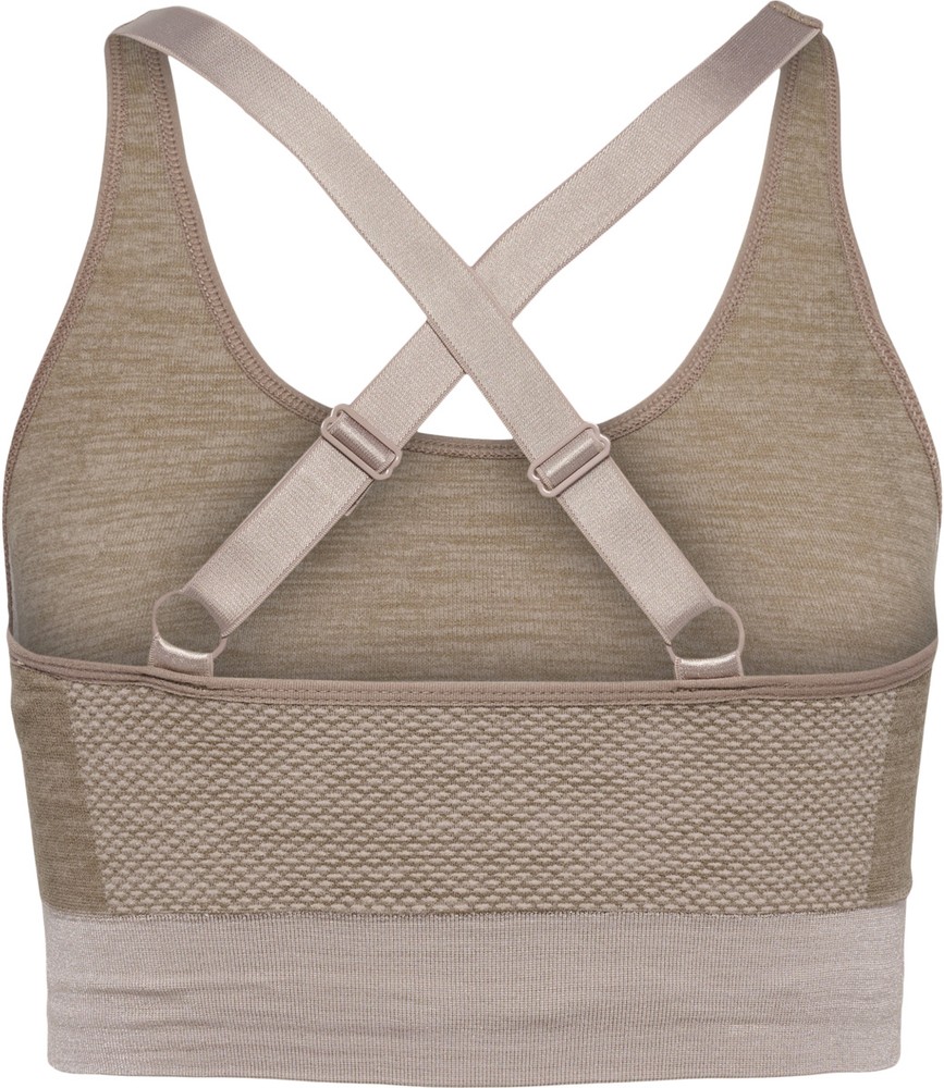 HummelDamenSportTopHmlcleaSeamlessSportsTopChateauGrayDriftwoodMelange-L