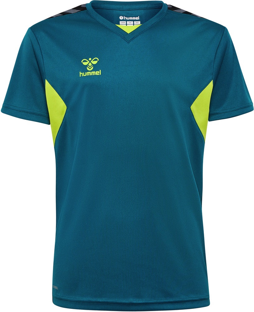 HummelKinderT-ShirtTopHmlauthenticPlJerseySSKidsBlueCoralSulphurSpring-116