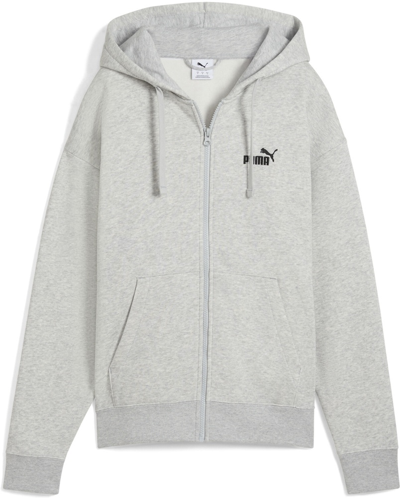 PumaDamenSweatJackeESSSmallNo1LogoComfortFull-ZipHoodieFL682408LightGrayHeather-S